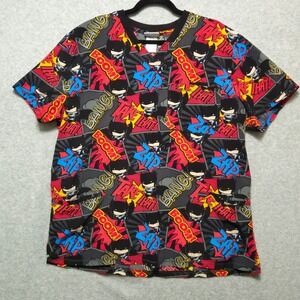 Batman Tooniforms DC Comics Scrub Top Mens XL V Neck TF725 Superhero Print‎